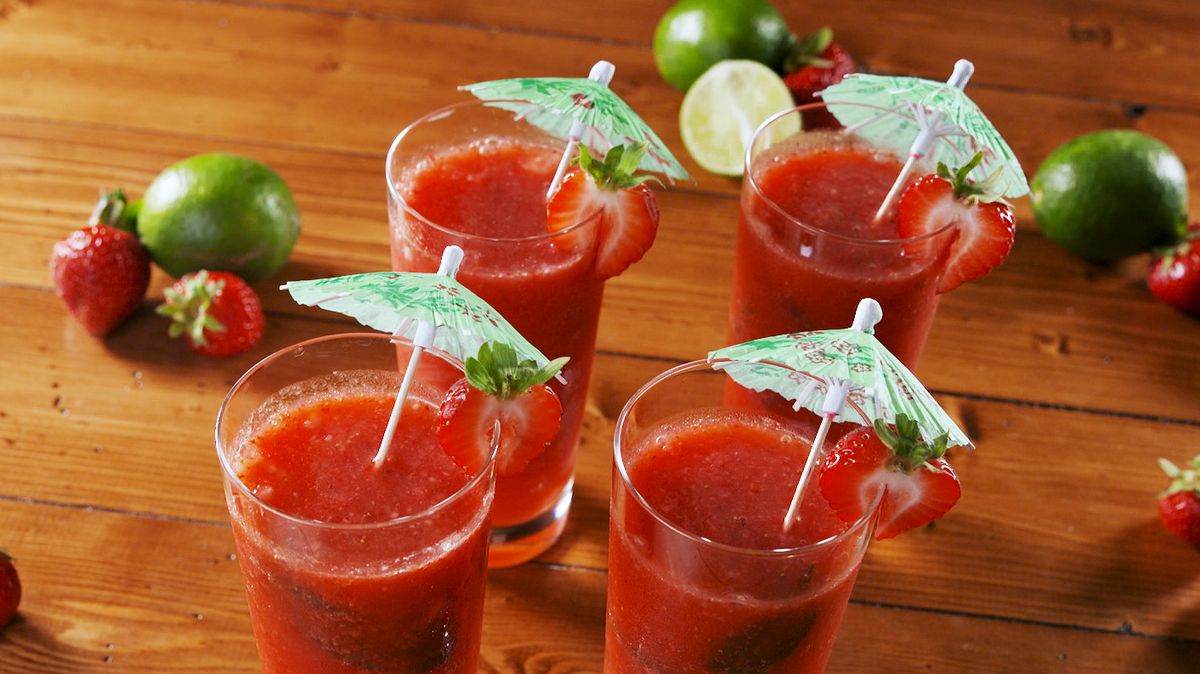 preview for Beat The Summer Heat With These Frozen Strawberry Mojitos
