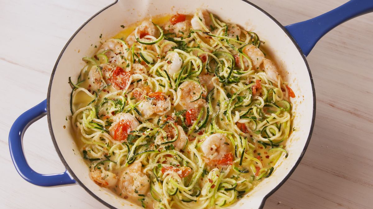preview for Garlicky Shrimp Zucchini Pasta Is Your Low-Carb BFF