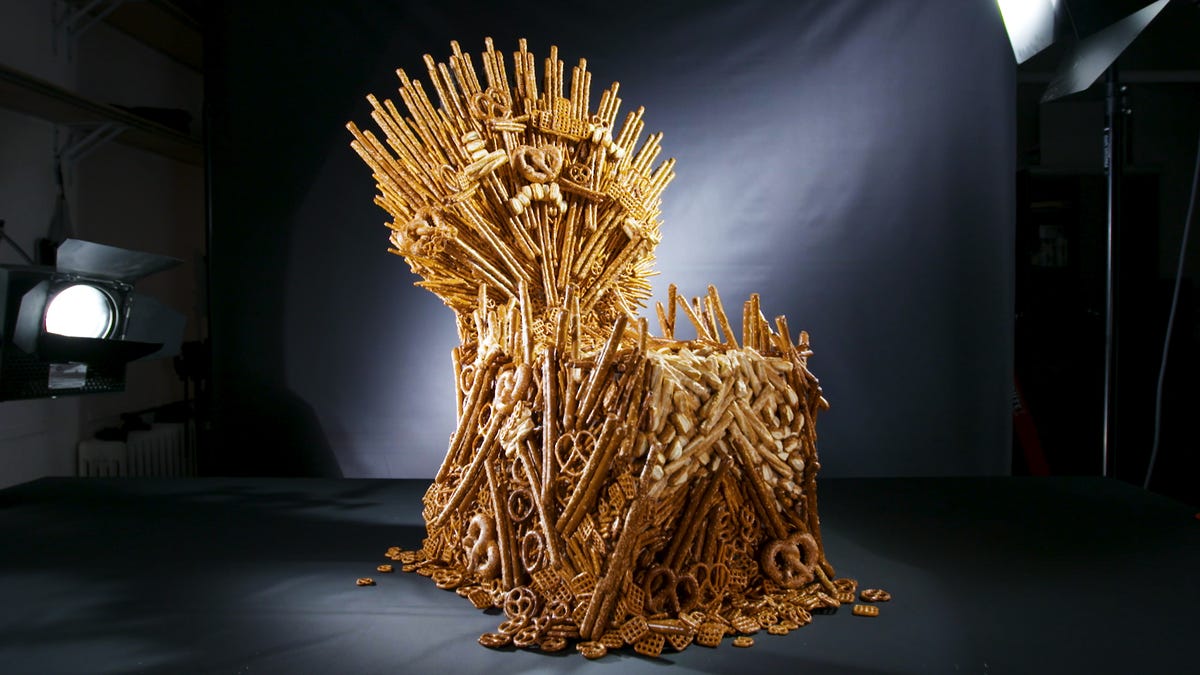 preview for This 4-Foot Iron Throne Is Made Of More Than 1,000 Pretzels