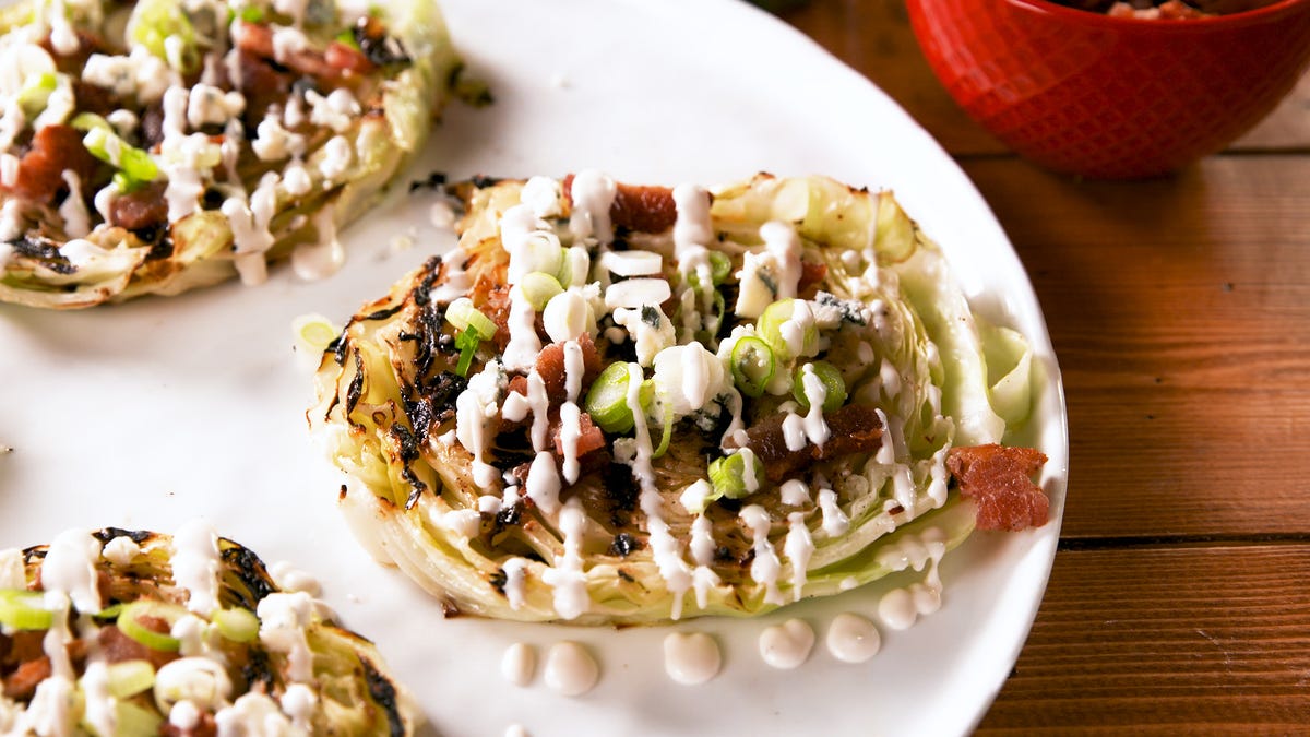 cabbage steaks grilled recipe delish steak