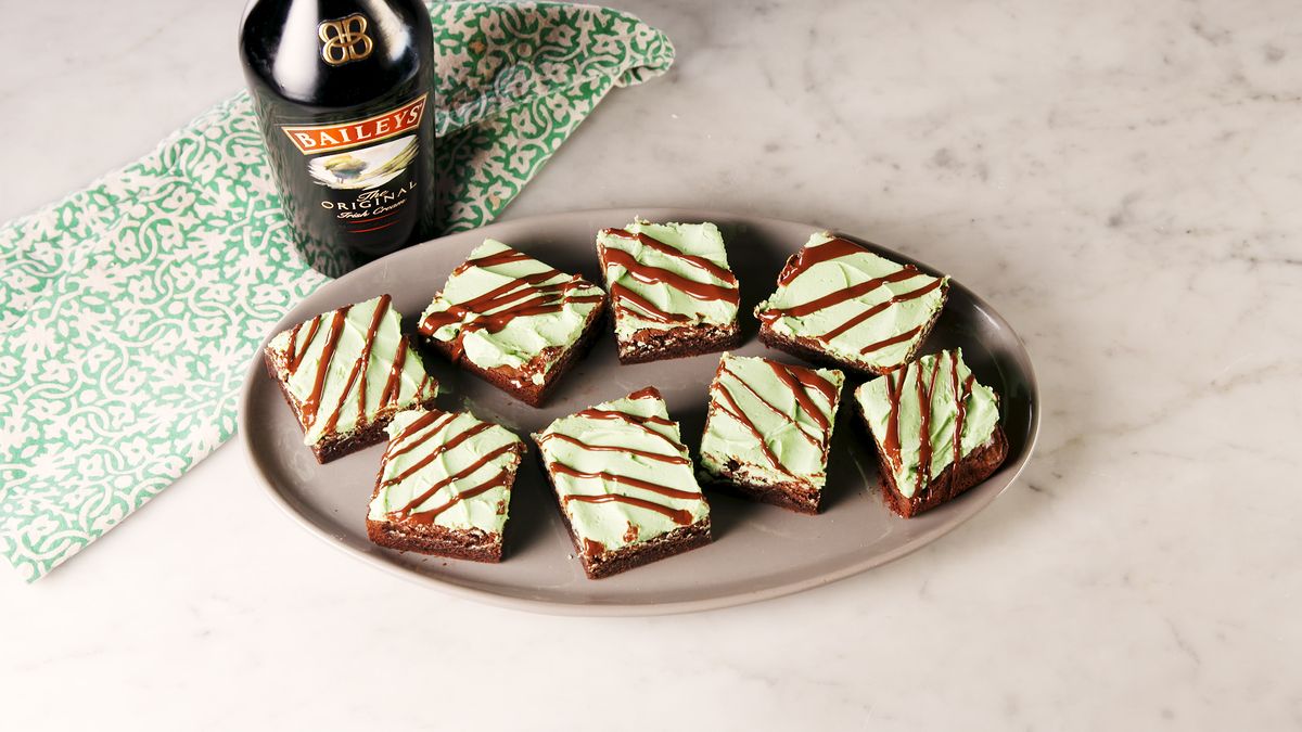 preview for Brownies Get An Upgrade With Some Mint And Irish Cream