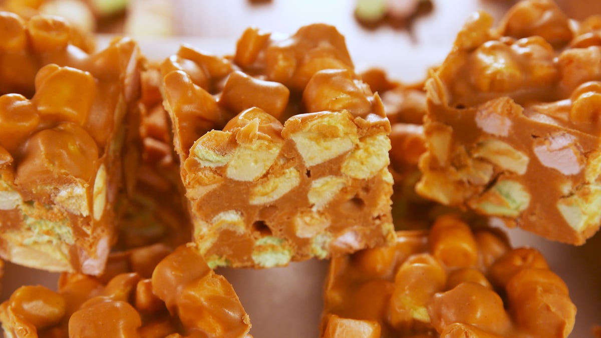 Video player poster image preview for Peanut Butter Marshmallow Squares Is The Easiest Dessert Ever.