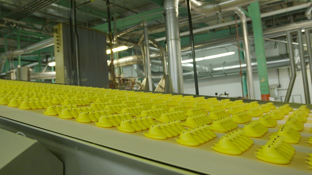 preview for Take A Tour Of The Peeps Factory, Where More Than 5 Million Peeps Are Made Every Single Day
