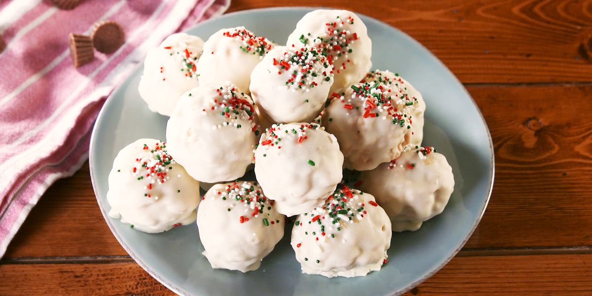 Image result for white chocolate dipped rice krispie snowballs with sprinkles images