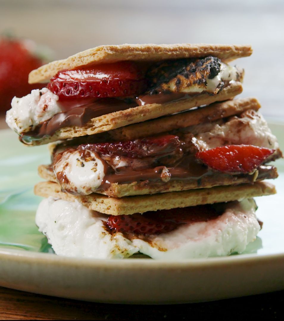 Chocolate Covered Strawberry S'mores — Delish.com