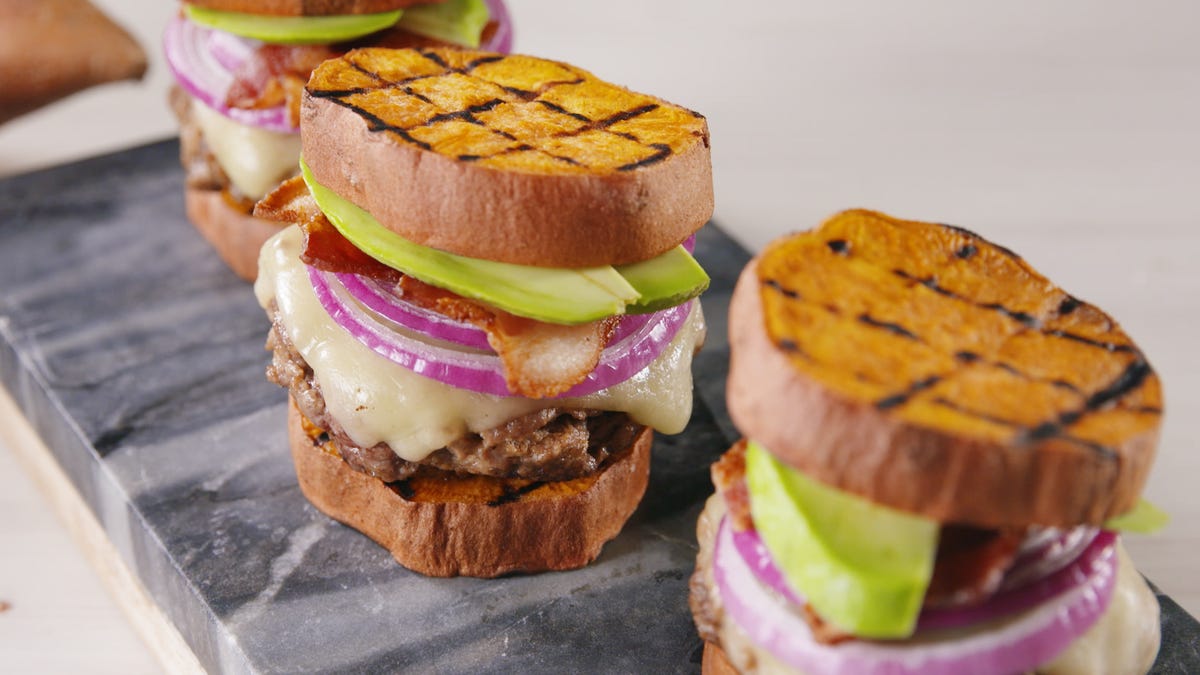Video player poster image preview for These Sweet Potato Burgers Are An Instant Summer Classic