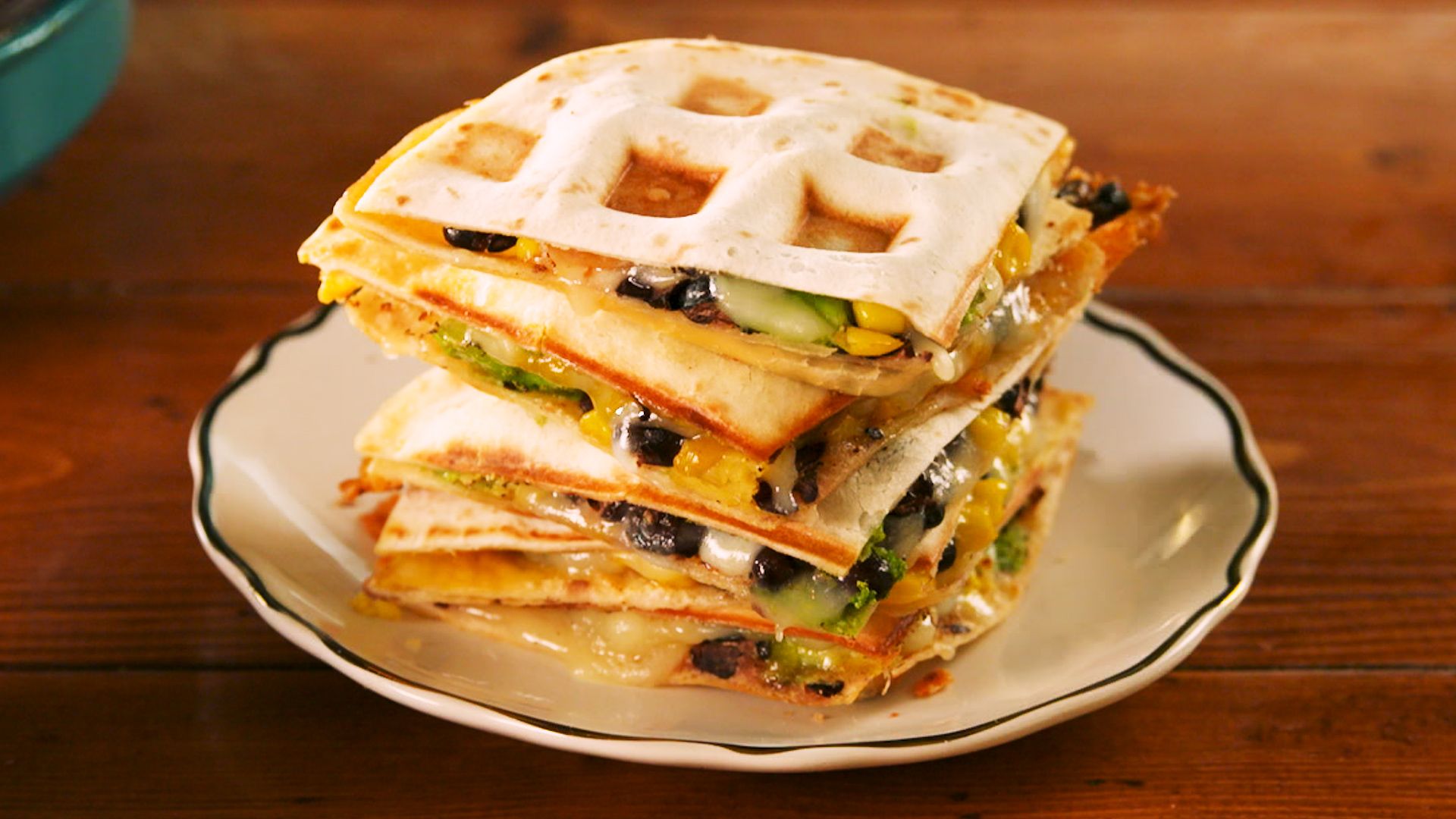 Healthy Spinach & Tomato Quesadilla in a Waffle Iron +  Waffle Maker