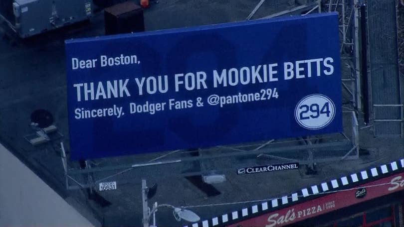 Dodgers Fans Troll Red Sox Fans with Billboard 