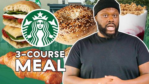 preview for Can He Make A 3-Course Meal Only Using Starbucks Menu Items?