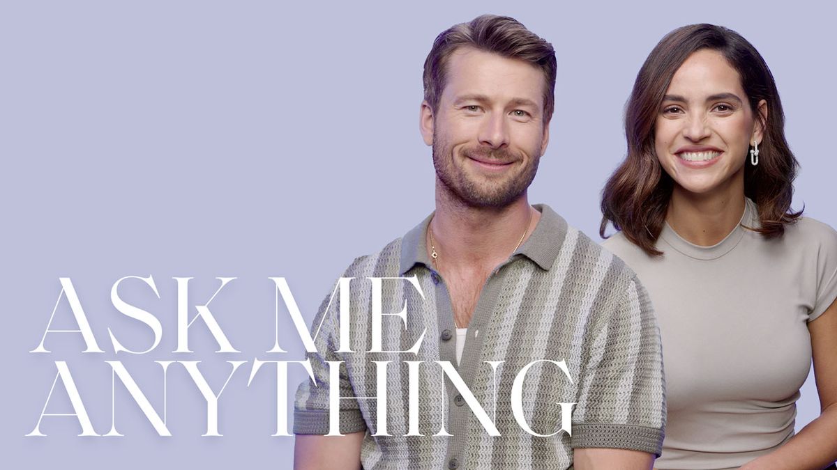 preview for Glen Powell & Adria Arjona Share Their Most Embarrassing On-Set Moment | Ask Me Anything | ELLE