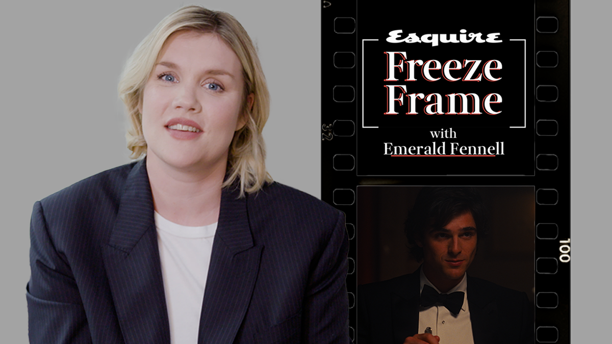 preview for Emerald Fennell Breaks Down 'Saltburn' and Defends Jacob Elordi's Eyebrow Piercing | Freeze Frame