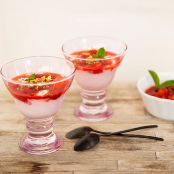 fresas asadas con yogur