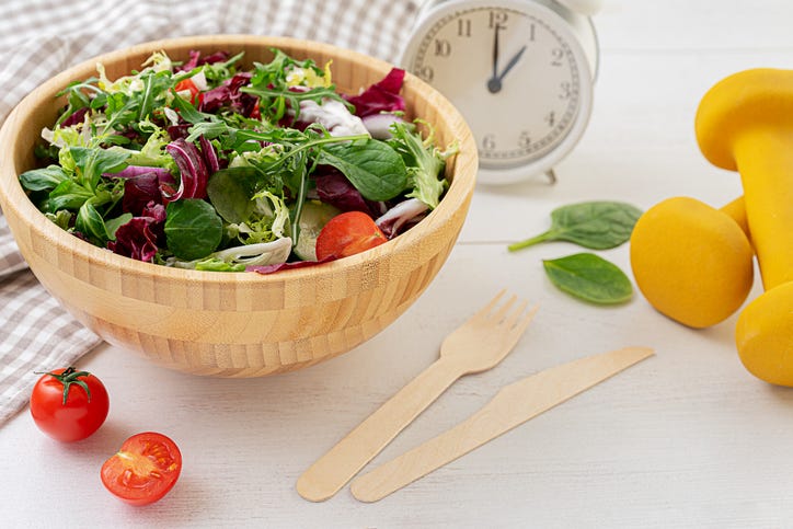 summer watermelon salad at sunset