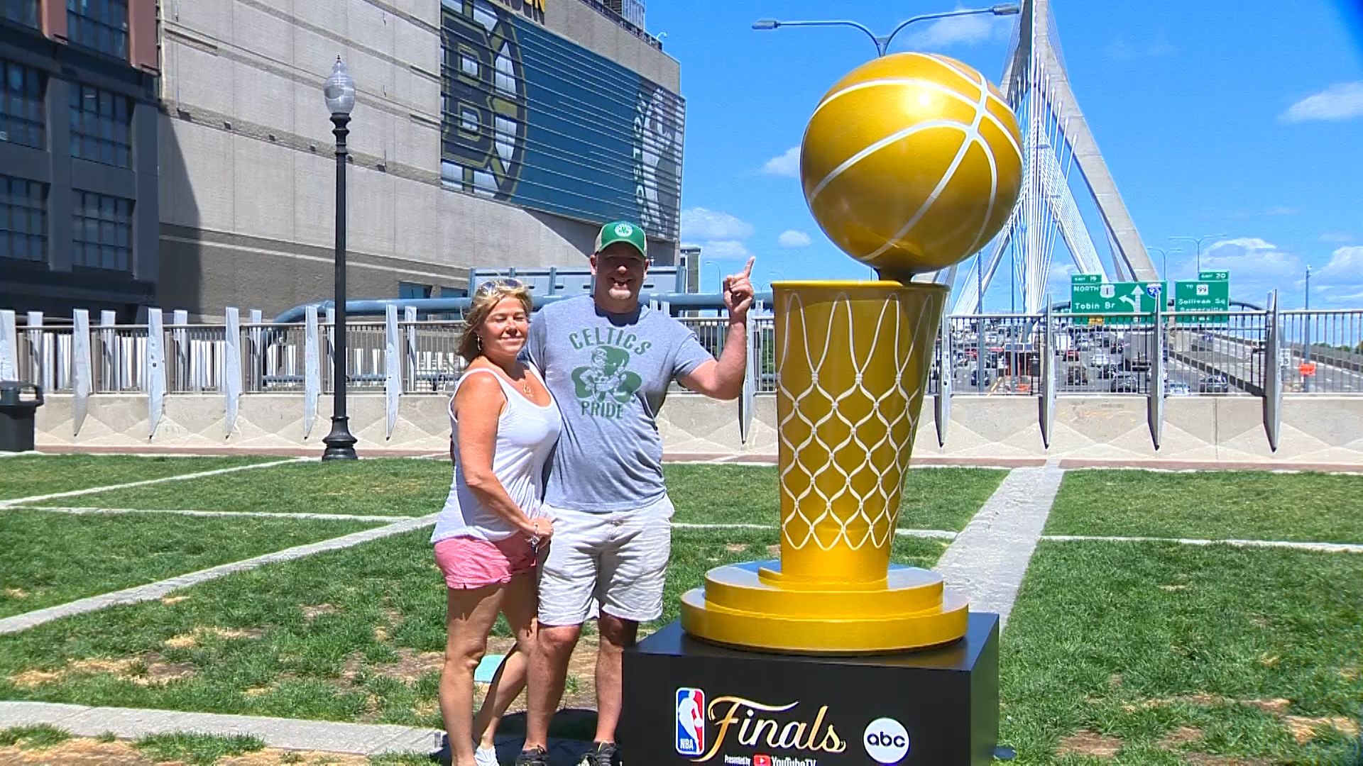 NBA Finals trophy in Boston (where it belongs) ahead of Game 3