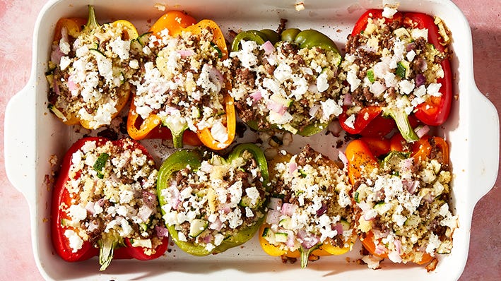 Video player poster image preview for Greek Stuffed Peppers Have Everything You Love About The Classic Salad