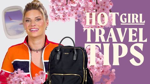 preview for Hannah Stocking Travels With THREE Different Phones?! *OMG* | Hot Girl Travel Tips | Cosmopolitan