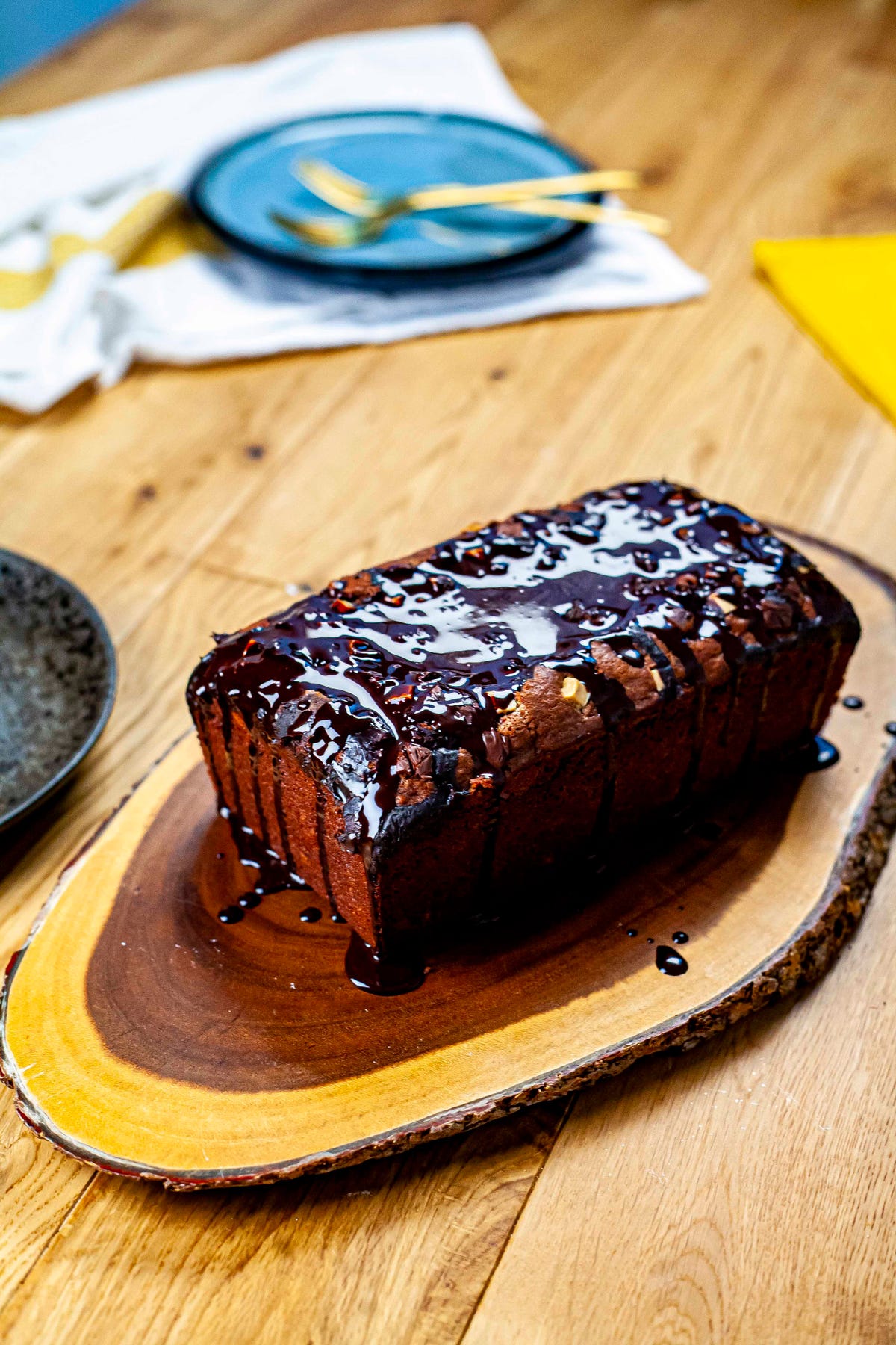 preview for Fudgy triple chocolate loaf cake