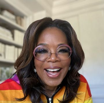 oprah in a rainbow jacket