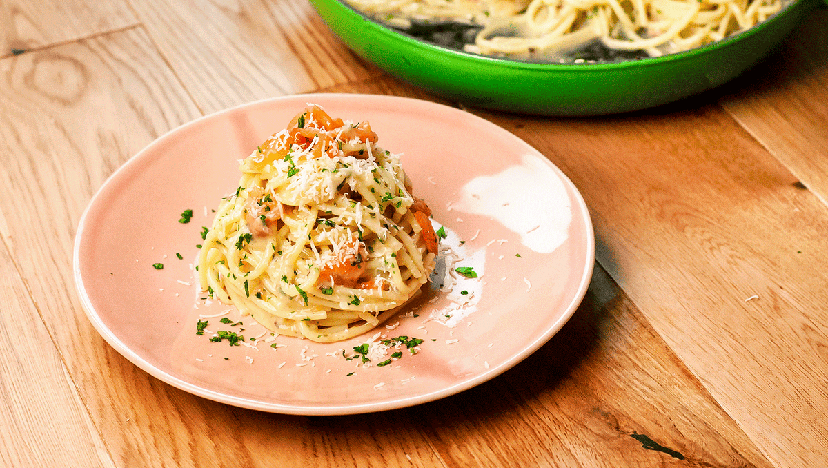 Video player poster image preview for Smoked Salmon Carbonara