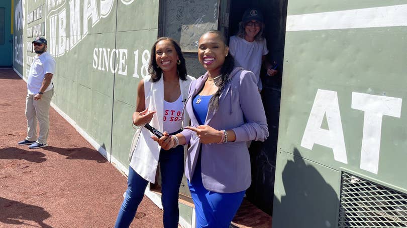 Jennifer Hudson Throws Baseball Pitch in Chic Uniforms at Red Sox