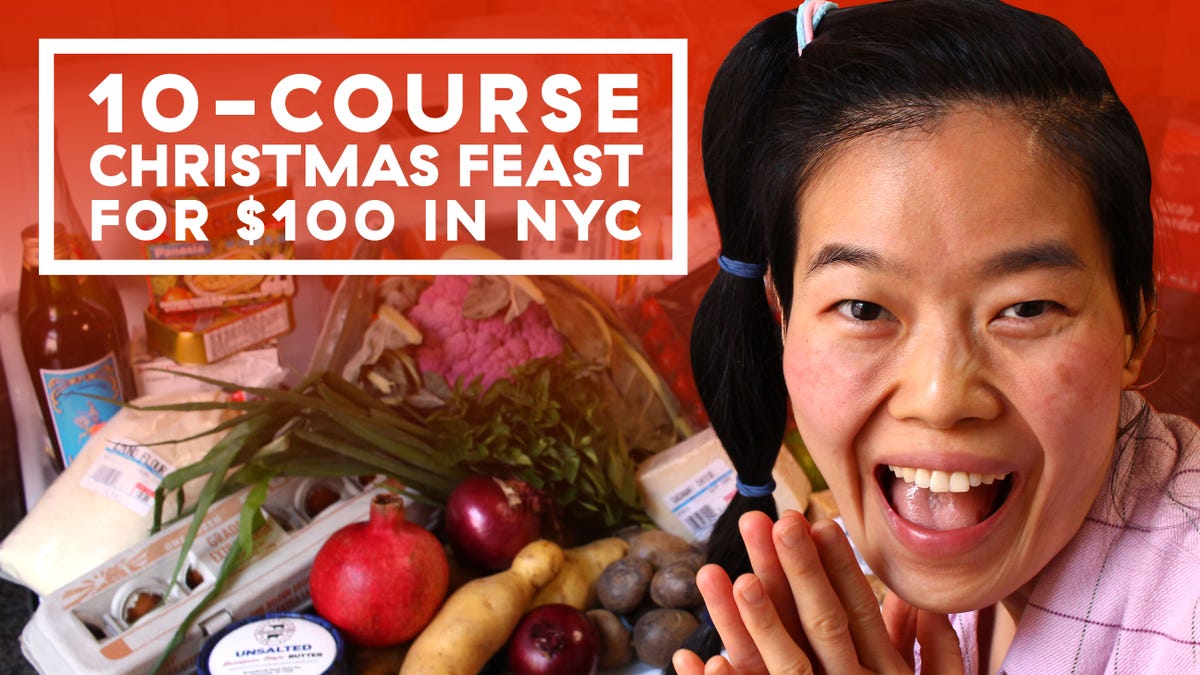 Video player poster image preview for I Made A 10-Course Christmas Feast For 4 People On A $100 Budget | Delish