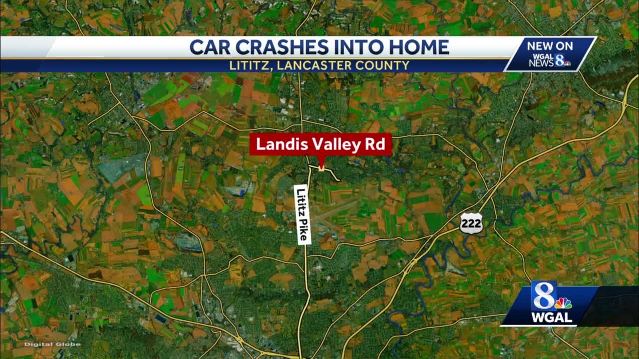 Car crashes into home in Lititz, Pennsylvania