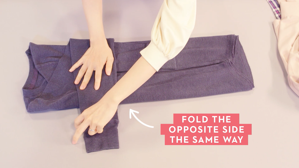 marie kondo how to fold long sleeve t shirt