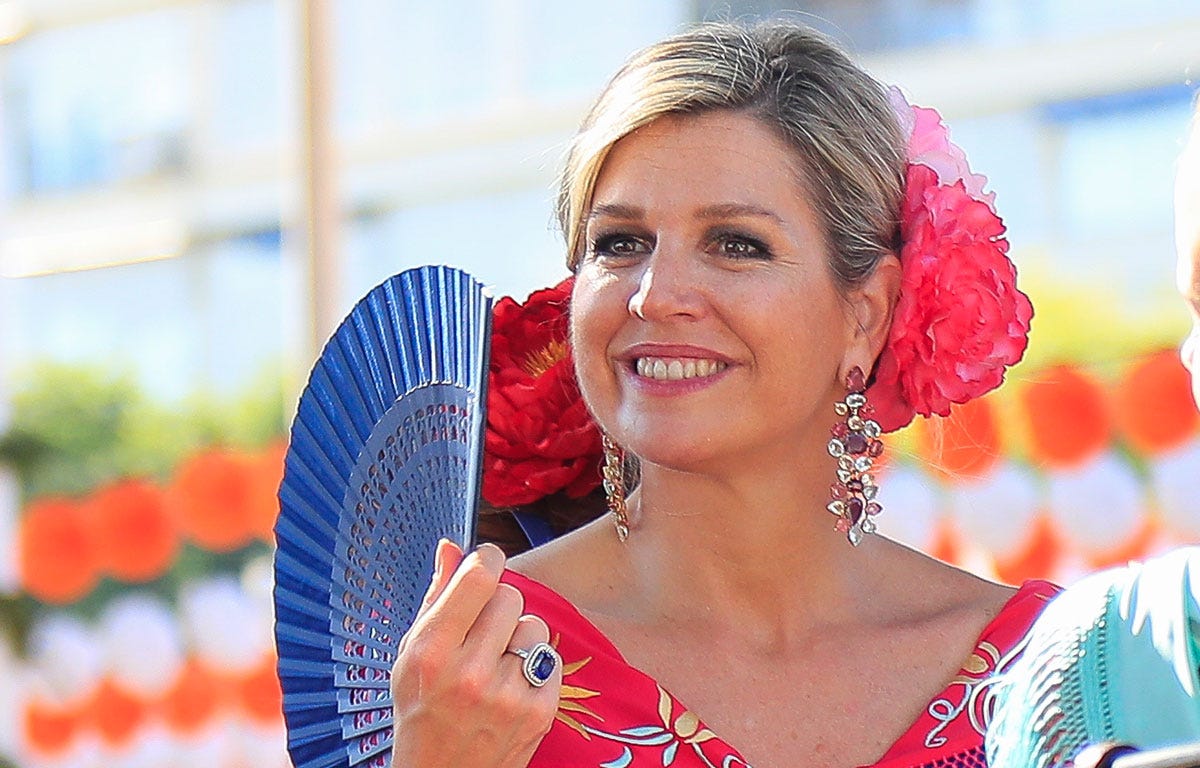 Máxima de Holanda baila sevillanas en la feria de Abril