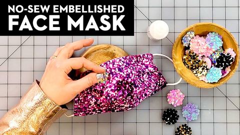 preview for DIY No-Sew Embellished Face Mask Two Ways