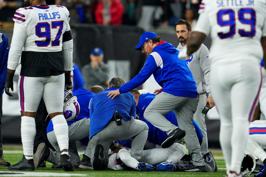 Buffalo Bills' Damar Hamlin Suffers Cardiac Arrest During Monday