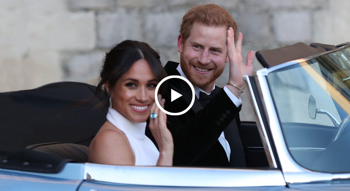 harry y meghan markle, en coche el día de su boda