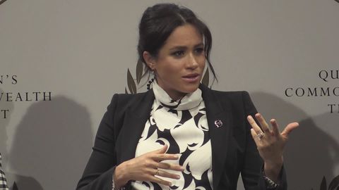 preview for Meghan Markle Speaks on a Panel for International Women's Day