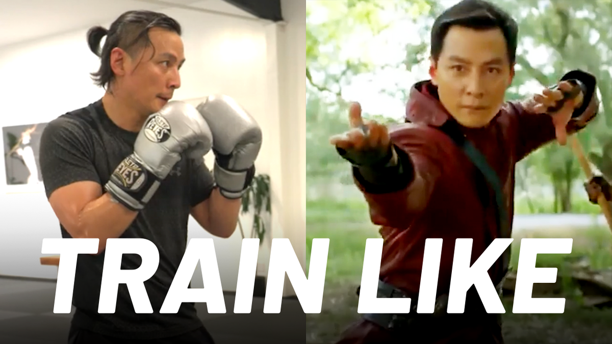 Image d'affiche du lecteur vidéo avant-première de l'entraînement au combat d'arts martiaux de l'étoile 'American Born Chinese' Daniel Wu | Entraînez-vous comme | La santé des hommes