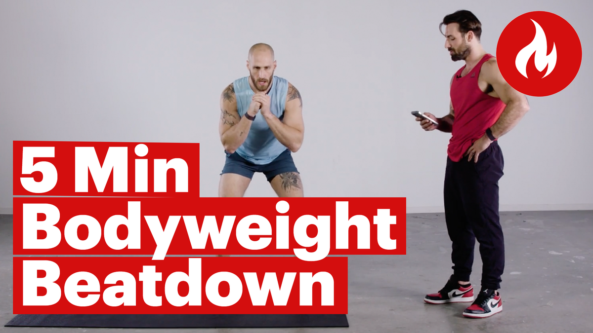 preview for Try the Brutal 5-Minute Beatdown Bodyweight Workout | Five Minutes of Hell | Men's Health Muscle