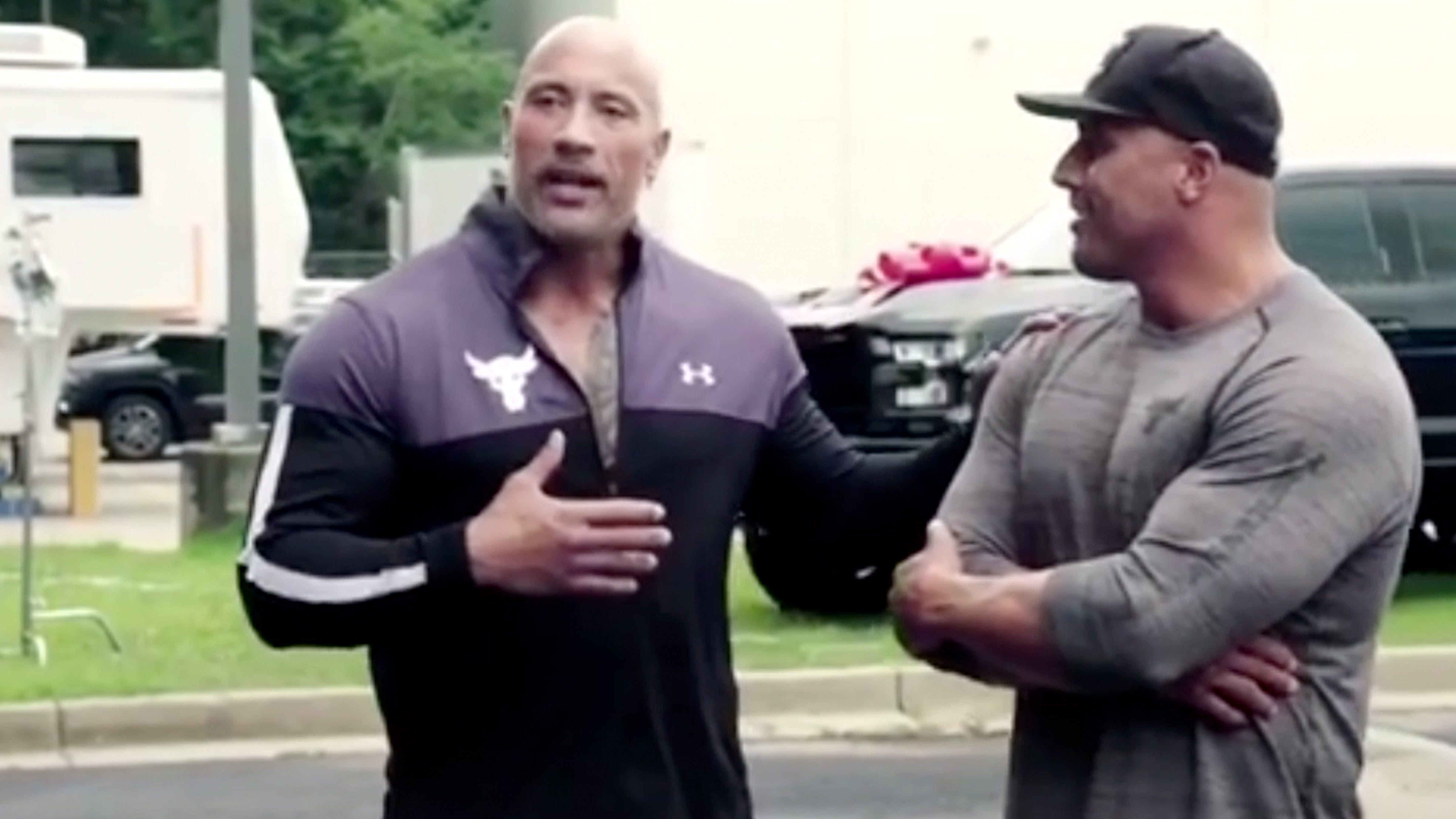 Dwayne Johnson recreated throwback fannypack shot