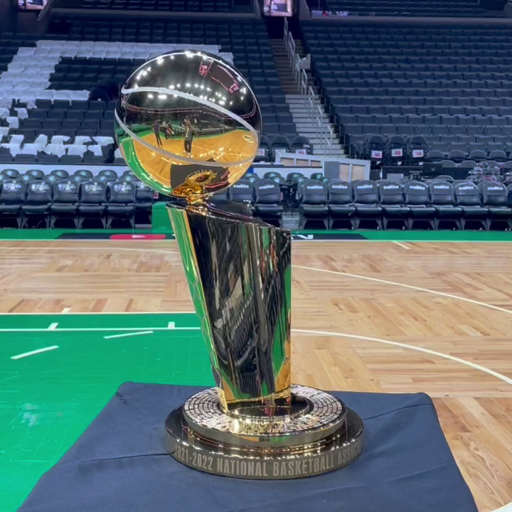 NBA Finals trophy in Boston (where it belongs) ahead of Game 3