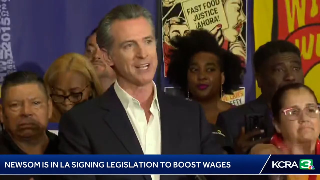 California Gov. Newsom is asked about bakery exemption for fast food bill