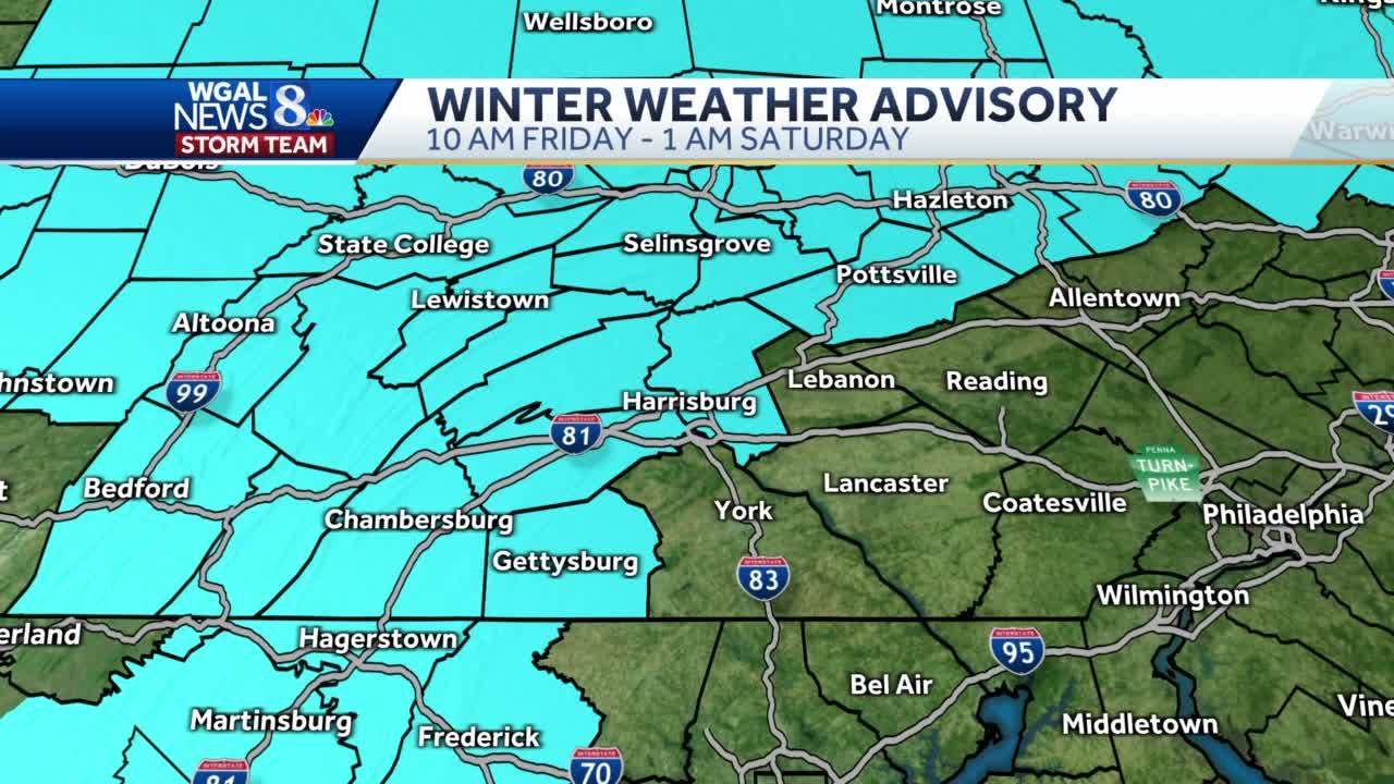 Pennsylvania forecast winter weather advisory for most of Susquehanna Valley