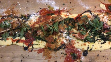 Dish, Cuisine, Food, Ingredient, Recipe, Flatbread, Produce, Meat, Italian food, Side dish, 