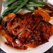 pork chops with apples and stringbeans