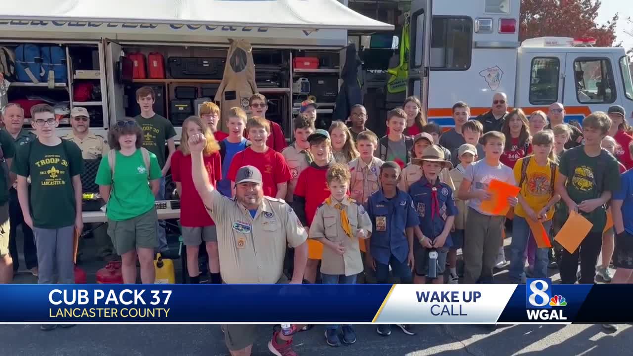 Boy Scouts Cub Pack 37 share a Wake Up Call for WGAL News 8 Today