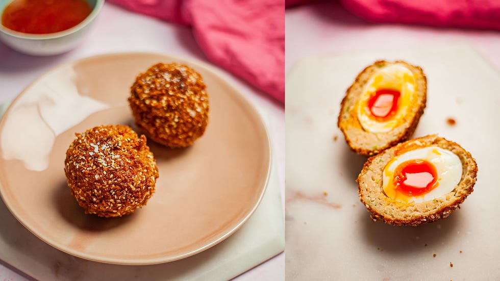 prawn toast scotch eggs