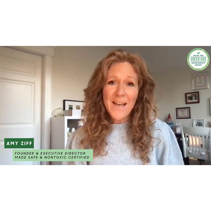 good housekeeping and made safe raise the green bar sustainability summit 2021 logo with speaker headshots