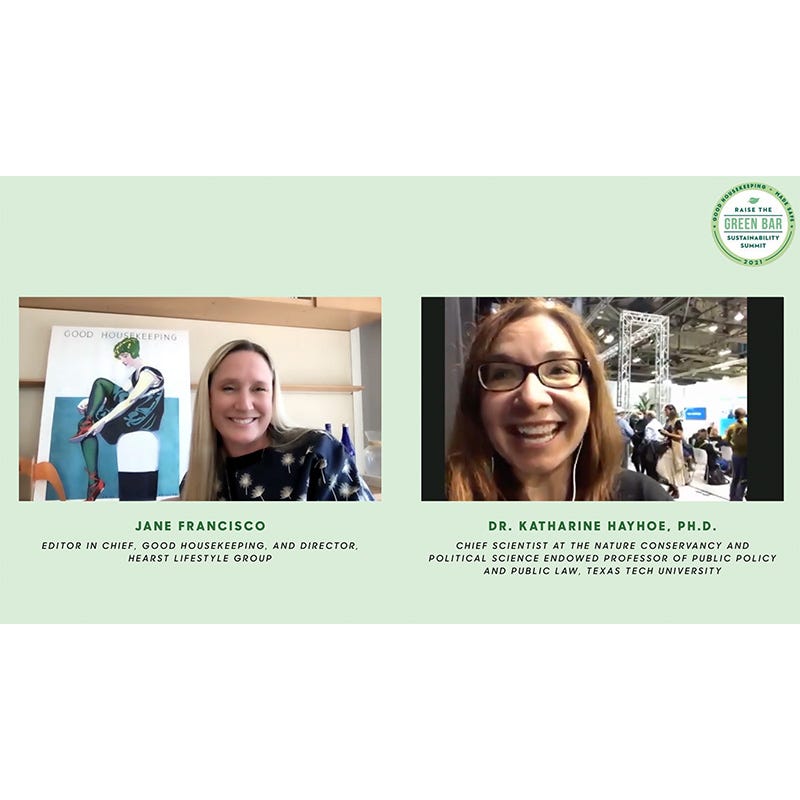 good housekeeping and made safe raise the green bar sustainability summit 2021 logo with speaker headshots