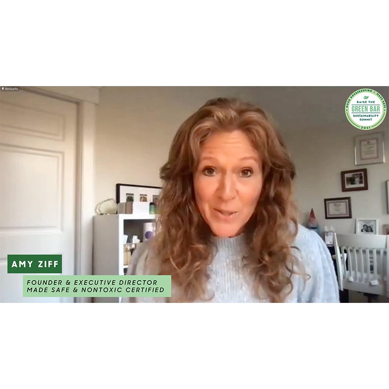 good housekeeping and made safe raise the green bar sustainability summit 2021 logo with speaker headshots