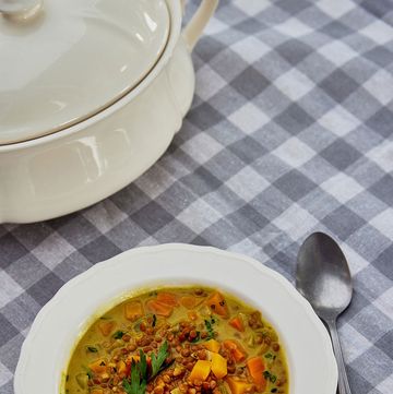 curry de lentejas, calabaza y boniato