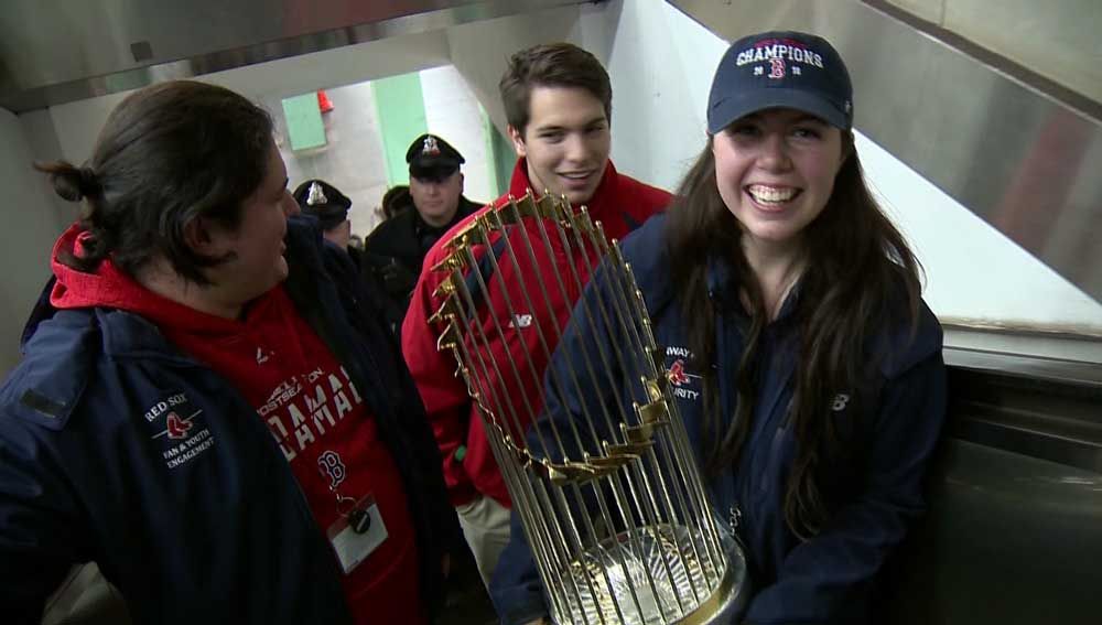 The Red Sox took the World Series trophy to an iconic East Boston pizza  shop - The Boston Globe