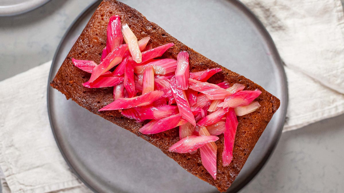 Video player poster image preview for Rhubarb & Rose Drizzle