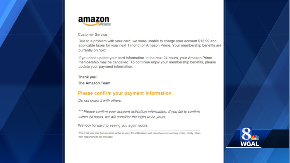 Amazon Prime members get scam email claiming account is frozen