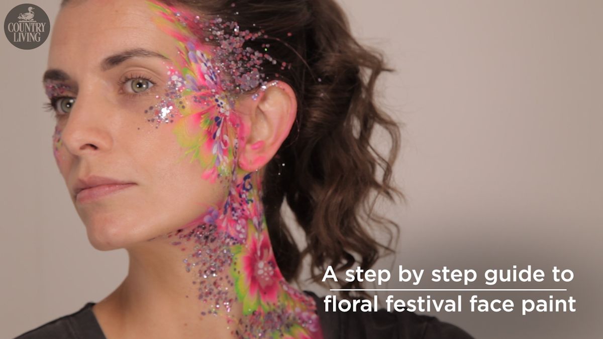 How To Recreate Floral Festival Facepaint Design – Festival Body Art Ideas